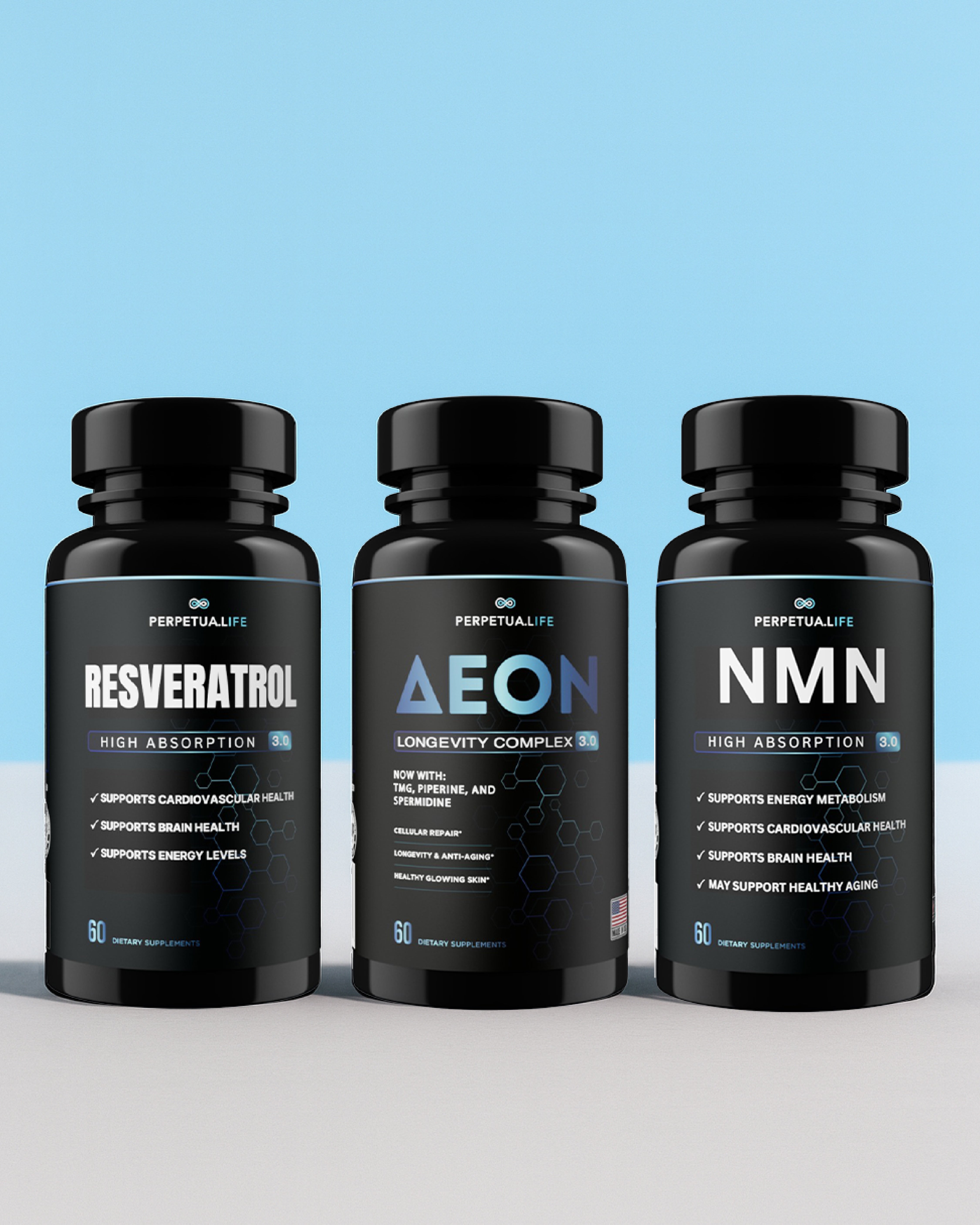 Super 3 Longevity Bundle | AEON + NMN + Resveratrol