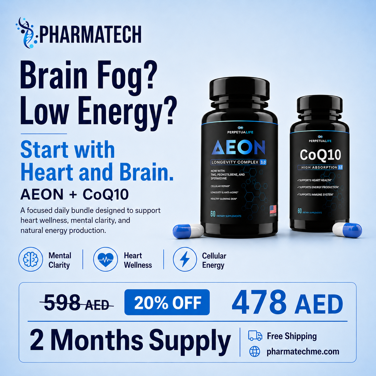 Heart and Brain Bundle | Aeon + Coq10