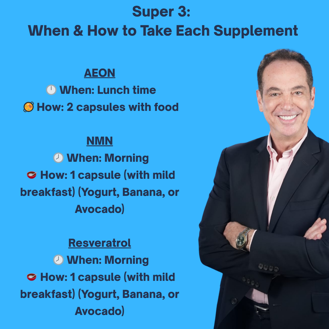 Super 3 Longevity Bundle | AEON + NMN + Resveratrol
