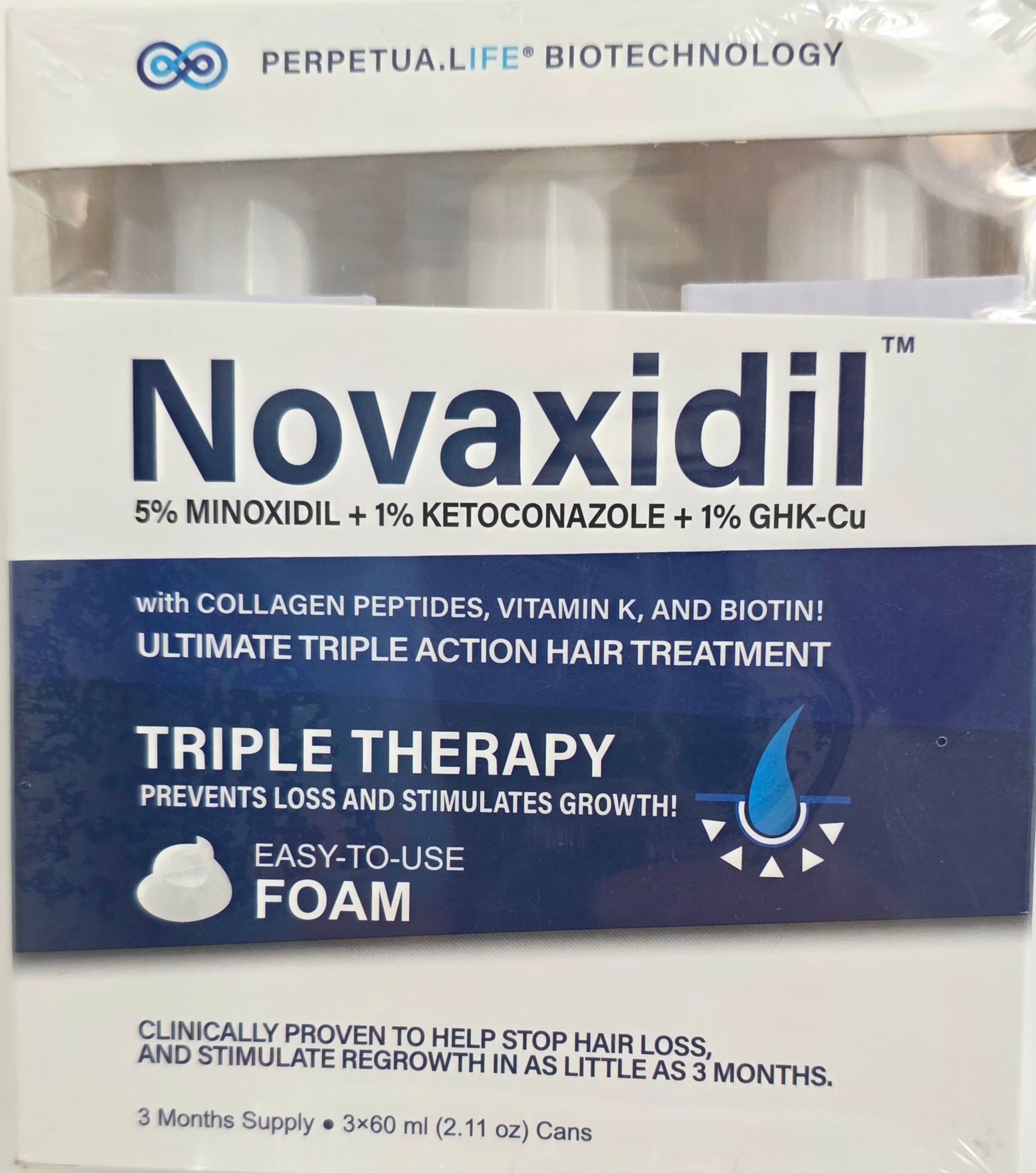 Novaxidil Triple Therapy Hair Regrowth Foam
