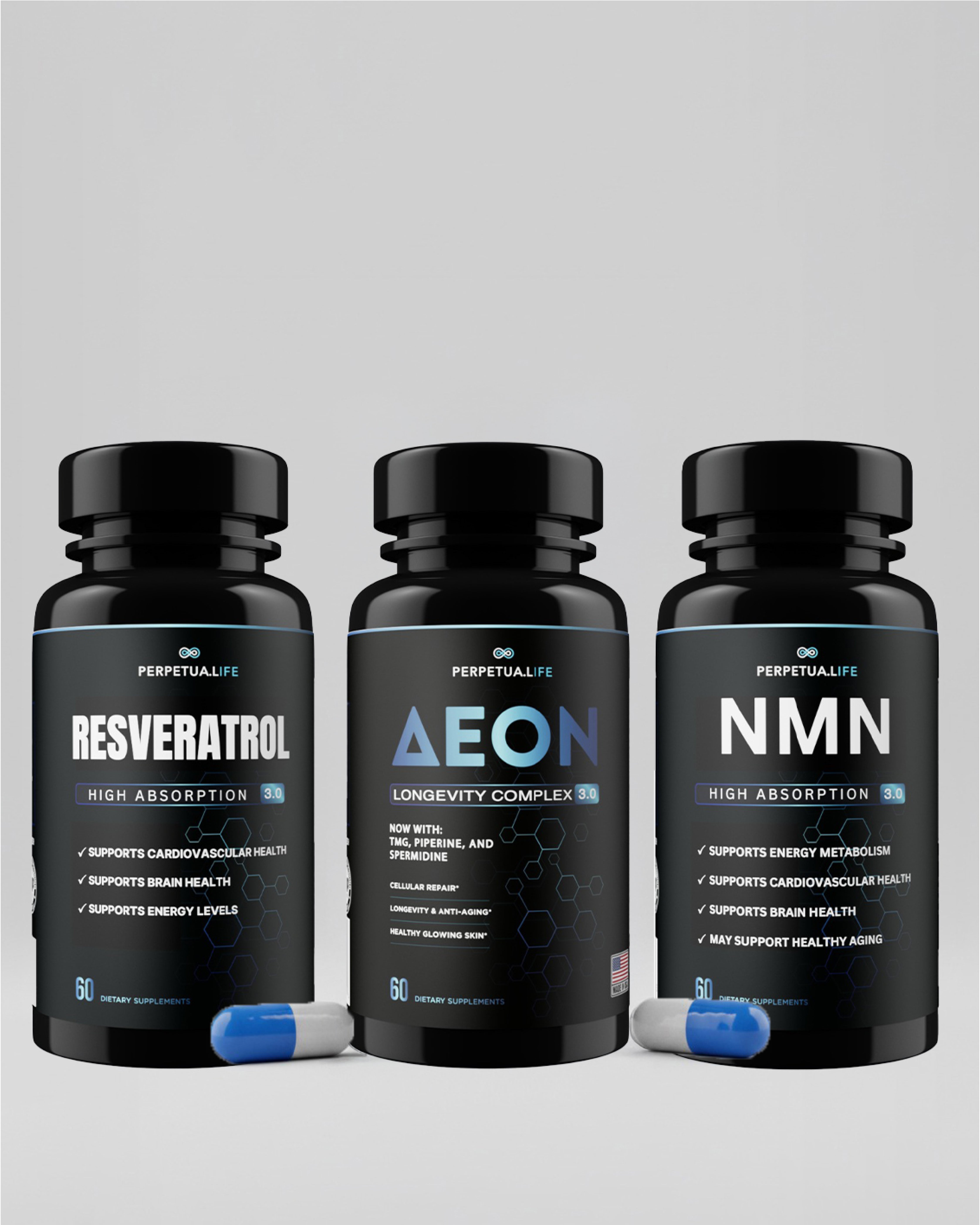Super 3 Longevity Bundle | AEON + NMN + Resveratrol