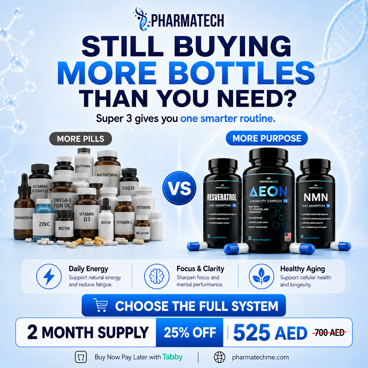 Super 3 Bundle | AEON + NMN + Resveratrol