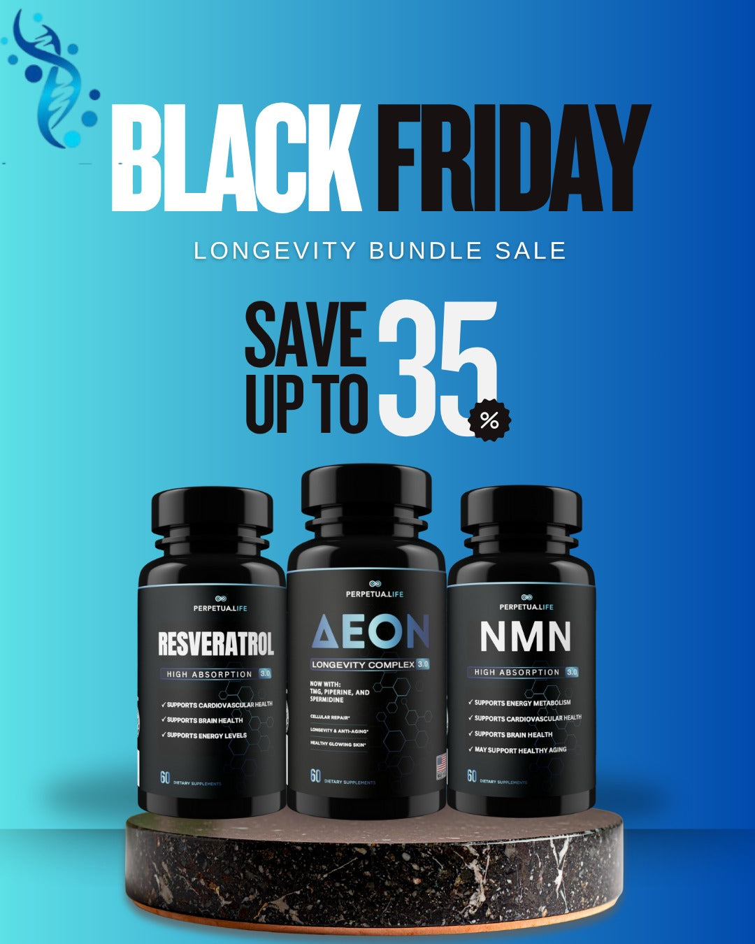 Super 3 Longevity Bundle | AEON + NMN + Resveratrol